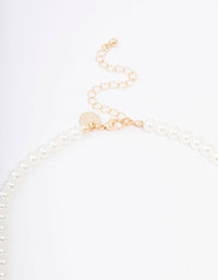 Gold Pearl & Butterfly Diamante Pendant Necklace - link has visual effect only