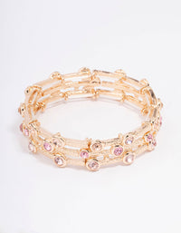 Gold Textured Diamante Bangle - link has visual effect only