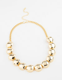 Gold Plated Dome Cupchain Curb Pendant Necklace - link has visual effect only