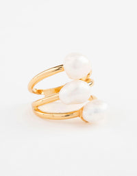 Gold Plated Triple Pear Cluster Ring - link has visual effect only
