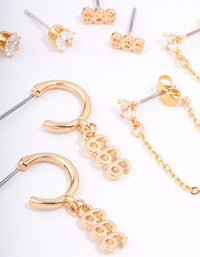 Gold Plated 999 Angel Number Earring Pack - link has visual effect only