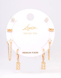 Gold Plated 222 Angel Number Earring Pack - link has visual effect only