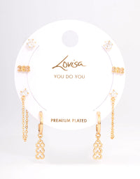 Gold Plated 333 Angel Number Earring Pack - link has visual effect only