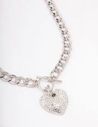 Silver Heart Chain Necklace - link has visual effect only