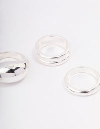 Rhodium Organic Smooth Ring Pack - link has visual effect only