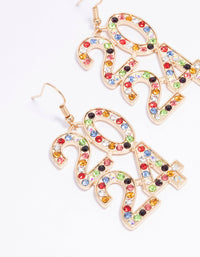 Gold Rainbow Diamante 2024 Drop Earrings - link has visual effect only
