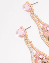 Gold & Pink Luxe Champagne Drop Earrings - link has visual effect only
