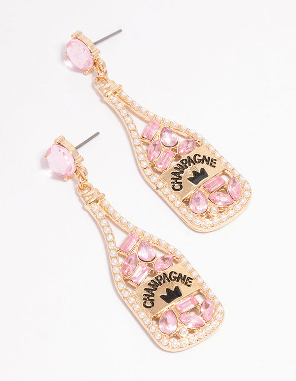 Gold & Pink Luxe Champagne Drop Earrings