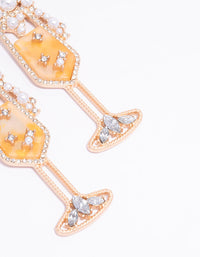 Gold Champagne Pearl Drop Earrings - link has visual effect only