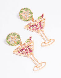 Gold Cocktail & Lime Party Drop Earrings - link has visual effect only