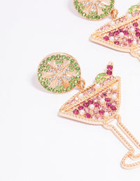 Gold Cocktail & Lime Party Drop Earrings - link has visual effect only
