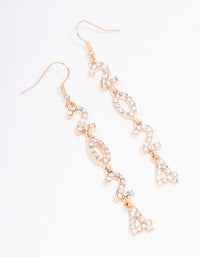 Gold 2024 Diamante Long New Years Drop Earrings - link has visual effect only