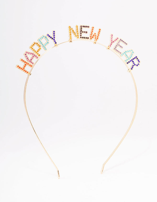 Gold Multi Happy New Year Headband