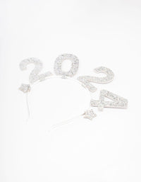 Silver Glitter 2024 New Years Headband - link has visual effect only