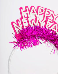 Pink & Silver Fabric New Year Headband - link has visual effect only