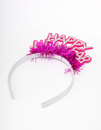 Pink & Silver Fabric New Year Headband - link has visual effect only