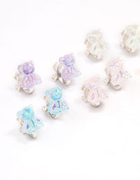 Kids Rainbow Gummy Bear Clip On Earrings 5-Pack - link has visual effect only