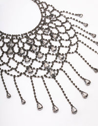 Gunmetal Art Deco Diamante Necklace - link has visual effect only