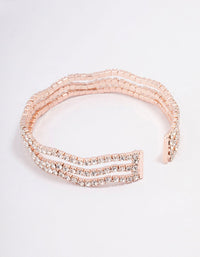 Rose Gold Diamante Wave Cupchain Wrist Cuff - link has visual effect only