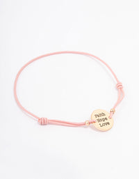Pink Simple Pendant Toggle Bracelet - link has visual effect only