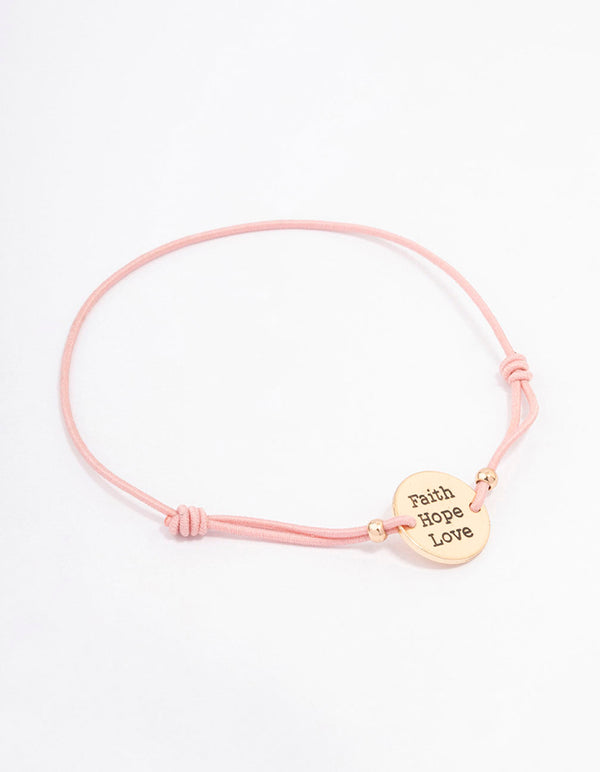 Pink Simple Pendant Toggle Bracelet
