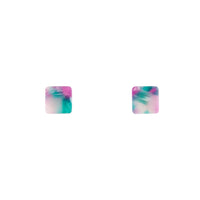 Rainbow Multi Resin Square Earrings - link has visual effect only