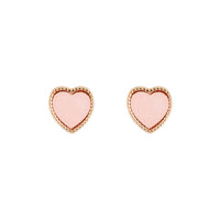Pink Gold Acrylic Heart Stud Earrings - link has visual effect only