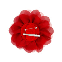 Deep Red Mesh Flower Clip - link has visual effect only
