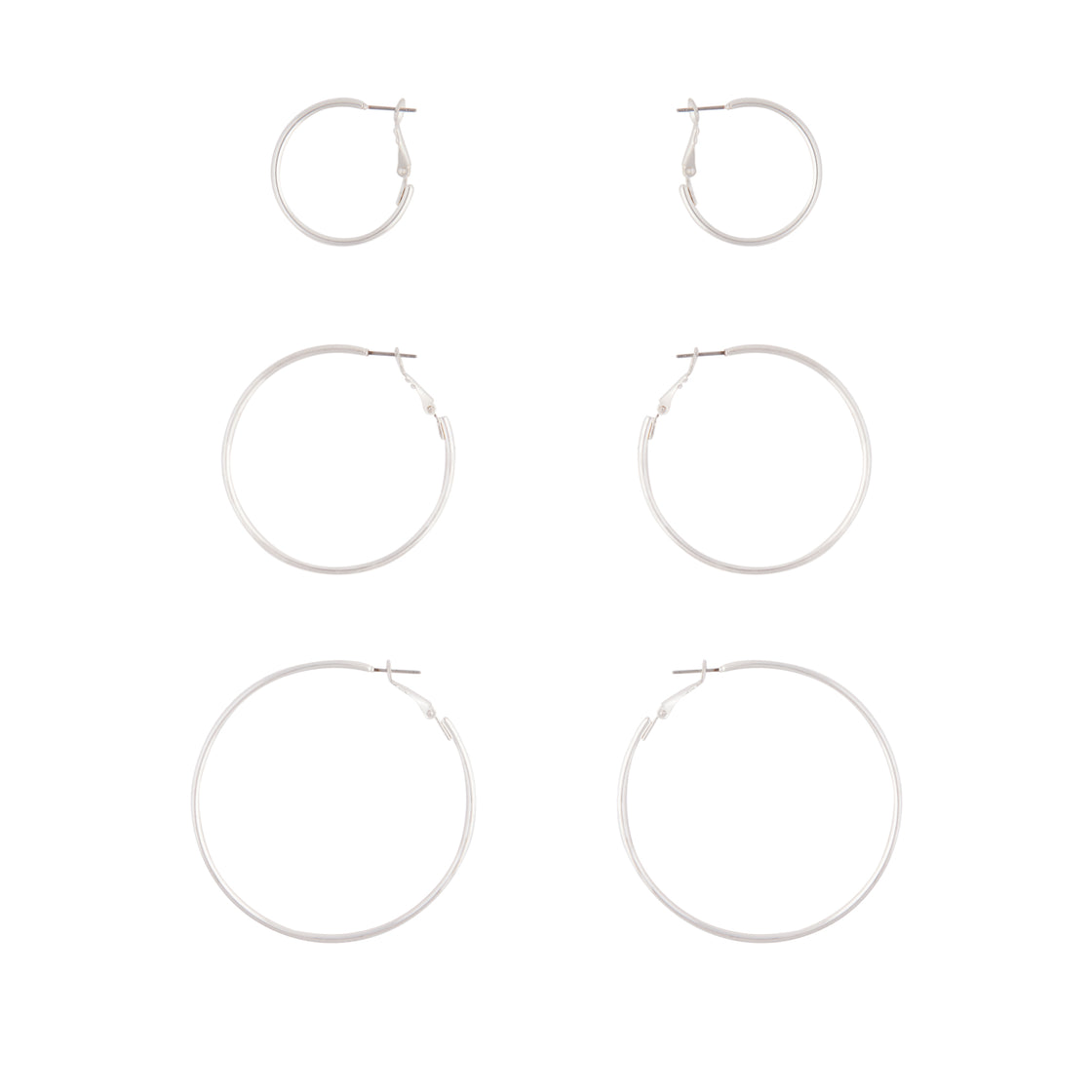 Silver Sleeper Round Hoop Trio