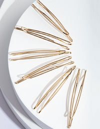 Gold Zig Zag Hair Slide 6-Pack - link has visual effect only