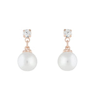 Rose Gold Diamante Pearl Small Drop Earrings - link has visual effect only