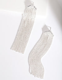 Silver Chain Tassel Earrings - link has visual effect only