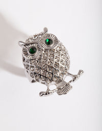 Rhodium Bling Owl Ring - link has visual effect only