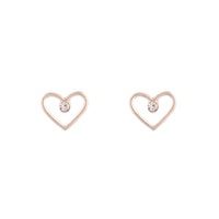 Rose Gold Diamante Cut-out Heart Earrings - link has visual effect only
