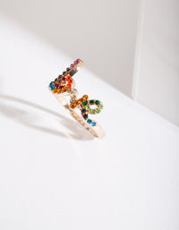 Rainbow Love Diamante Ring - link has visual effect only