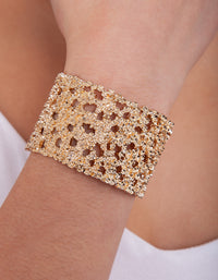Gold Textured Wide Arm Cuff - link has visual effect only