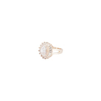 Rose Gold Cubic Zirconia Oval Surround Ring - link has visual effect only