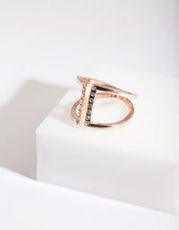 Rose Gold Open Diamante Ring - link has visual effect only