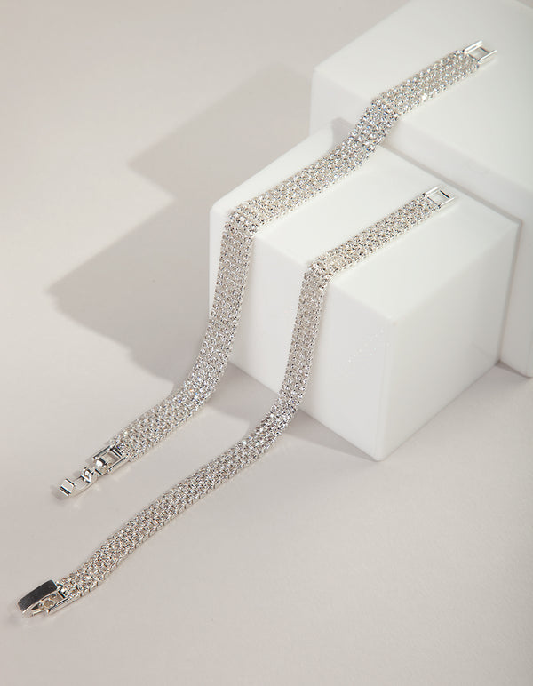 Silver Fine Cup Chain Bracelet Duo - Lovisa