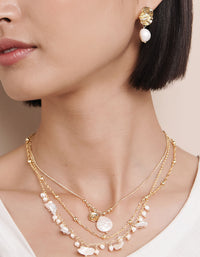 Gold Plated Freshwater Pearl Cluster Drop Necklace - link has visual effect only