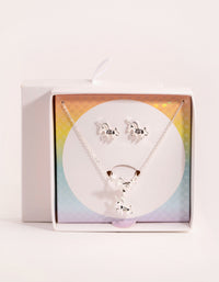 Kids Diamond Simulant Unicorn Jewellery Set - link has visual effect only