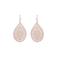 Rose Gold Filigree Lace Tear Drop Earrings - link has visual effect only