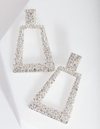 Silver Diamante Geometric Earrings - link has visual effect only
