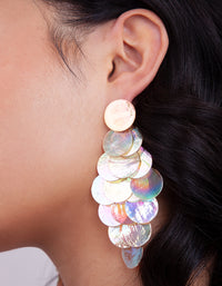 Reflective Shell Disc Earrings - link has visual effect only