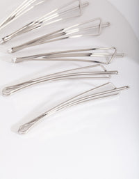 Rhodium Triangle Hair Slide 6-Pack - link has visual effect only