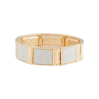 Gold Stretch Contrast Glitter Square Bracelet - link has visual effect only