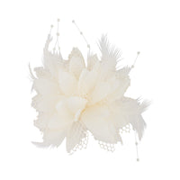 White Texture Mixed Feather Corsage Clip - link has visual effect only