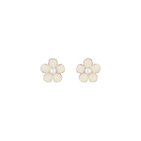 Flower Daisy White Stud Earrings - link has visual effect only