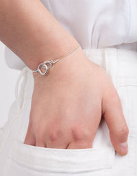 Silver Diamante Linked Bracelet - link has visual effect only