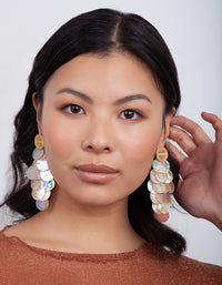 Reflective Shell Disc Earrings - link has visual effect only